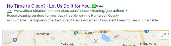 Hunterdon Business Services, LLC is Google AdWords Certified and has a successful history of running successful AdWords Campaigns on behalf of its clients. Screenshot of an ad from a Google AdWords campaign managed by Hunterdon Business Services. HBS is Google AdWords Certified and provides search engine optimization for all ads under its management