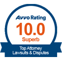 Avvo Rating Badge for Top Attorney Lawsuits & Disputes - Legal Marketing